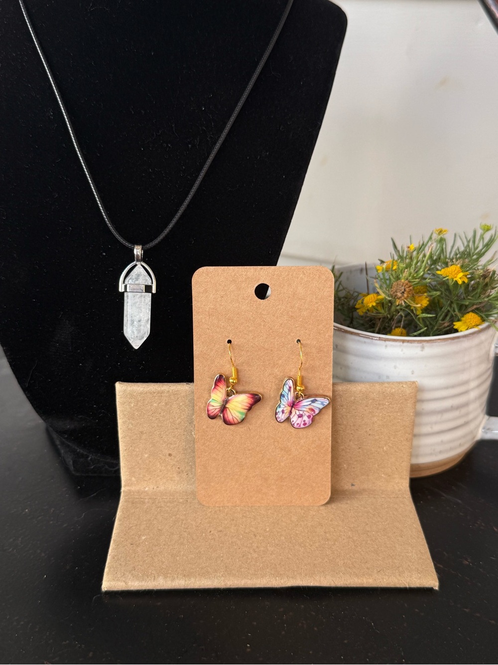 Butterfly Dangle Earrings in Multicolor – Unbranded